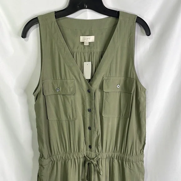 NWT Loft outlet green sleeveless jumpsuit - Picture 1 of 5